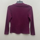 Halogen Blazer Jacket Cardigan Size Mp Plum Merino Wool Blend Knit Preppy