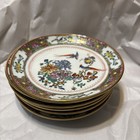 Old Chinese Porcelain Painting 6 Saucers Hand Painted Birds  flowers post  1970s