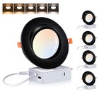   4 Pack  6 Inch 5 Color Swivel Led Gimbal Recessed Light 6 Inch Black   5cct