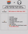 Chen  arcadia  5th Mini Album Cd 2 Book photo Card poster sticker gift   Exo-cbx