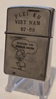 Vintage 1967 Zippo Lighter Vietnam War Snoopy Charlie Brown Lucy Tuy Hoa Plei Ku