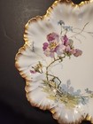 Antique Limoges Alfred Lanternier France Depose Floral Plate With Gold Trim 8 5   