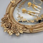 Vintage Hollywood Regency Gold Baroque Mirror Perfume Vanity Jewelry Tray