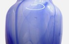 Indiana Glass Co  Blue   White Swirl Flower Vase