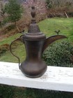 Antique 1900s Dallah  Arabic Coffee Pot  Middle East  W signature Stamp Rattle T