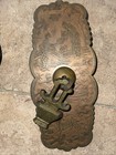 Set Of Antique Chinese Handle Pull Made Of Bronze  With Engraved Back Plate