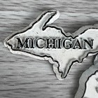 Vtg Fridge Magnet Michigan State American Robin Travel Lighthouse Souvenir White