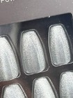 Kiss Medium-length Glue-on Gel Nails  Powder Effect Shimmering Silver 86598 Vf02