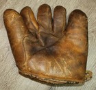Vintage 30s Split Finger Baseball Glove Tunnel Loop Worn Leather Mitt 