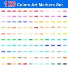 120 Colors Dual Brush Art Markers Pens Coloring Marker Set For Adults Drawing