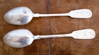 Pair Of Antique Finely Engraved Hallmarked Tsarist Russian Silver Teaspoons