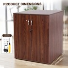 Wood Storage Cabinet Floor Lockable Cabinet With Adjustable Shelves Home Office