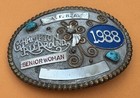 Vintage 1988 A f r a  Champion All Around Senior Woman Gem Trophy Belt Buckle
