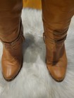 Vintage 80 s Zodiac Tan Leather Western Ruched Boots Size 7