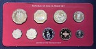 Malta 1977 Decimal Proof 9 Coin Collection Set By Franklin Mint   Coa Info Cased