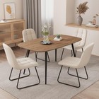55 1    Ideal For Kitchen Dining Room  walnut Color Table   4 U-shaped Whit