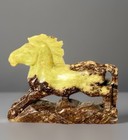 Chinese Carved Natural Stone Galloping Horse Figure Sculpture 