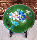 Chinese Cloisonne Enamel Jingfa Bowl W birds   Lotus 8 X 4 1919-1949 W label