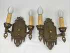 Restored Pair Antique Vtg Wall Sconces Arts   Crafts Mission Gothic Tudor Deco