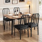 5 Piece Dining Table Set For 4 Kitchen Table And Cushion Chairs For Home Kitchen