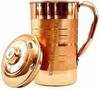 100  Pure Copper Water Pitcher Jug Hammered Water Bottle With 2 Drinking Tumbler