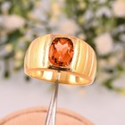 Professional Handmade Natural Citrine Sterling Silver 925  Gold Plated Men Ring