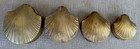 Vtg 4 Lot Nesting Brass Sea Shell Clam Scallop Hinge Trinket Stash Box Mcm 70 s
