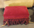Rare Vtg 1890 s Velvet Steer Horn Ottoman Hand-braided Fringe Victorian Ranch