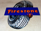 Vintage Firestone Gum Dipped Tires 12  Metal Tire Gasoline   Oil Sign Pump Plate