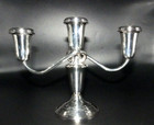 Two Antique Crown Weighted Sterling Silver Twisted Arm Candelabras 1-3 Candles