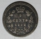 1858 Canada 5 Cents  Small Date    c768