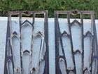 2 Pcs Antique Art Deco Sunburst Register Cast Iron Grates