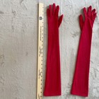 Anne Klein Ii For Isotoner Red Velvety 22  Opera Length Gloves Red Vintage Soft