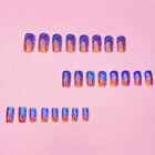 Square Removable Press-on Nails  24pcs Glow-in-the-dark Flame Design Press-on