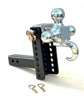 6  Drop Raise Adjustable Tri-ball Trailer Hitch Mount W  Hook 10000lbs Gtw 2 rec