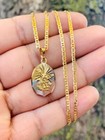 Saint Michael Archangel Necklace Tri Color Pendant 22x14 Jewelry Religious Gifts