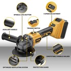 20v Brushless Angle Grinder 4-1 2in 6-speed For Dewalt Battery Bare Tool