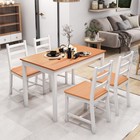 5pc Dining Table Chairs Set Solid Wood Kitchen Breakfast Dinette Furniture