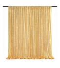 Gold Sequined Backdrop Curtain Photobooth Wedding Party Event Decorations 8 x8 