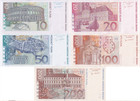 Croatia 10 20 50 100 200 Kuna 2001-2002 P 38a 39a 40 41a 42a Unc Set 5 Pcs