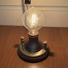 Vintage Edison Replica Light 1879-1979 Wood Base - Works  