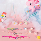 Kids Play Jewelry For Girls 4-6  Unicorn Necklace And Bracelet Set Ring For Litt
