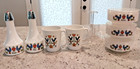 Htf Gemco Country Festival Friendship Condiment Set-oil   Vinegar  Corning Cups