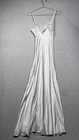 Vtg Victoria s Secret Gold Label Sliver Silk Satin Lace Maxi Nightgown Bridal M