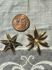 8 Vintage Brass New England  Flower Stampings  21 Mm With Dapped Petals