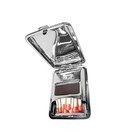 New Chrome Silver Match Stick Box Hinged Case Vesta Match Safe Holder   Striker