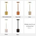 Rechargeable Metal Table Desk Lamp Touch Control Dimmable Night Light Cordless