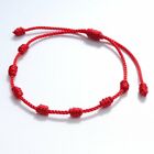 7 Knots Rope Buddhistic Lucky Red String Amulet Bracelet Kabbalah Men Women Gift