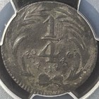 1836 Mo A Mexico 1 4 Reale First Republic  1824-64  Copper Coin    quarto   