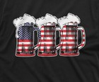 Men s Usa Beer American Flag T-shirt Partying 4th Of July Independence Day Shirt
